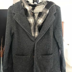 Art Class hipster hooded button up sweater